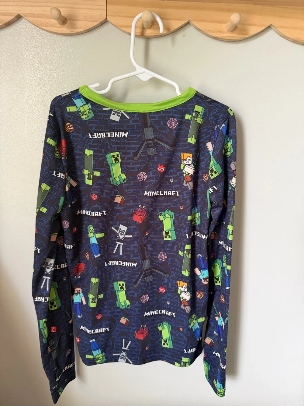 ClimateRight by Cuddl Duds Minecraft Boys Medium 2pc Long Sleeve Pajamas Blue